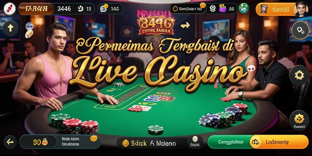 Tampilan gameplay Live Casino dari 3446 dengan dealer langsung.