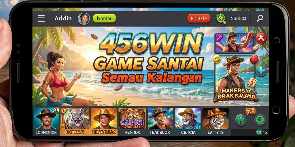 Tangkapan layar gameplay 456WIN menunjukkan momen seru dan santai dalam permainan.