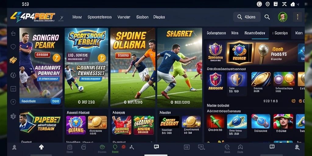 Tampilan antarmuka aplikasi 4P4PBET yang memukau dan interaktif.
