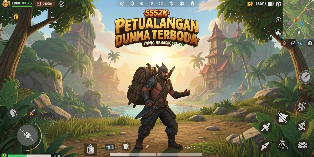 Tampilan gameplay <strong>555ZK</strong> yang menunjukkan dunia terbuka yang luas dan interaktif.