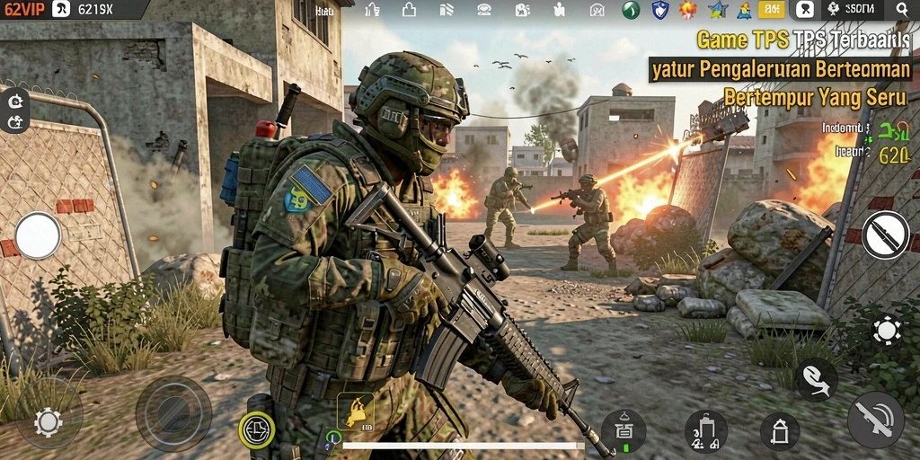 Tampilan gameplay seru dari 62VIP dengan aksi tembak-menembak yang mendebarkan.