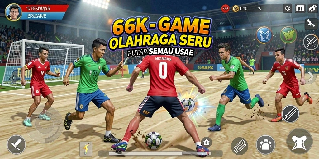 Gameplay menarik dari 66K yang menampilkan aksi olahraga seru.
