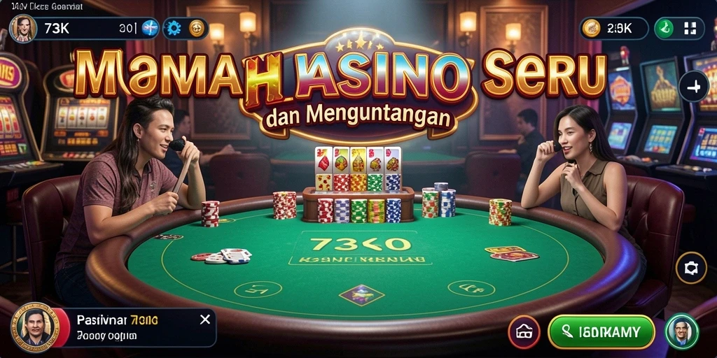 Tampilan menarik dari gameplay Kasino di 73K.