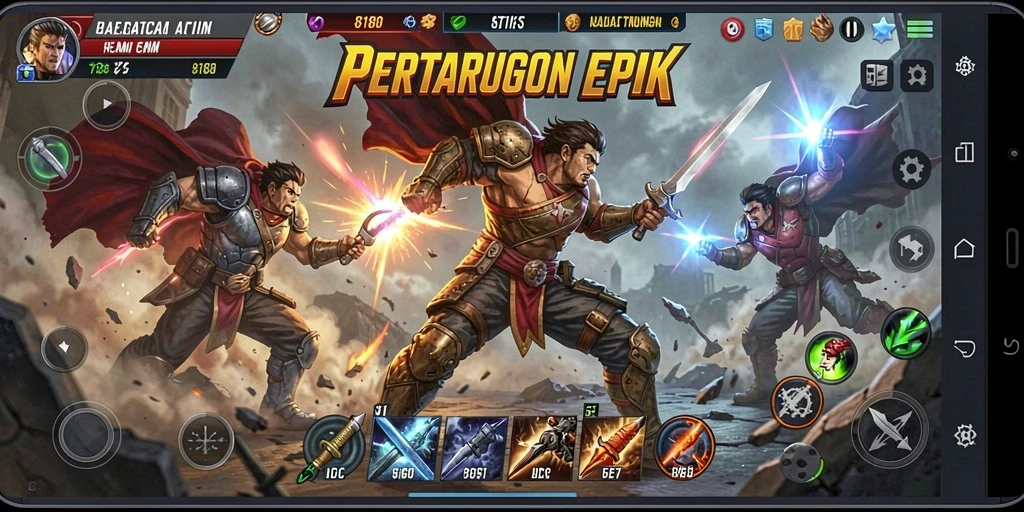 Tampilan gameplay menegangkan dari 8180 saat aksi pertempuran berlangsung.