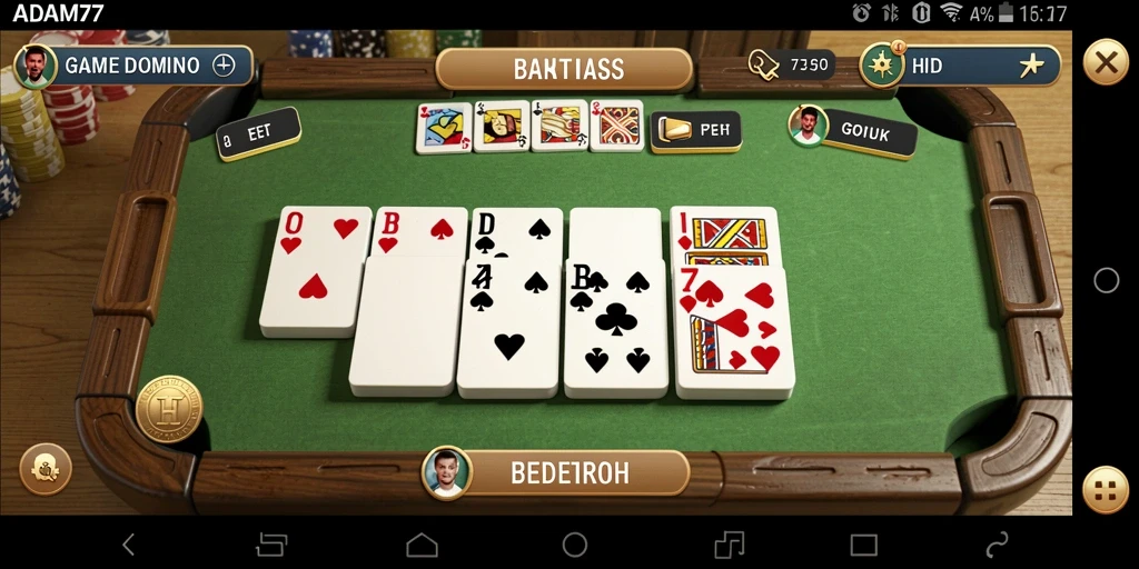 Tampilan gameplay seru dalam permainan Domino ADAM77.