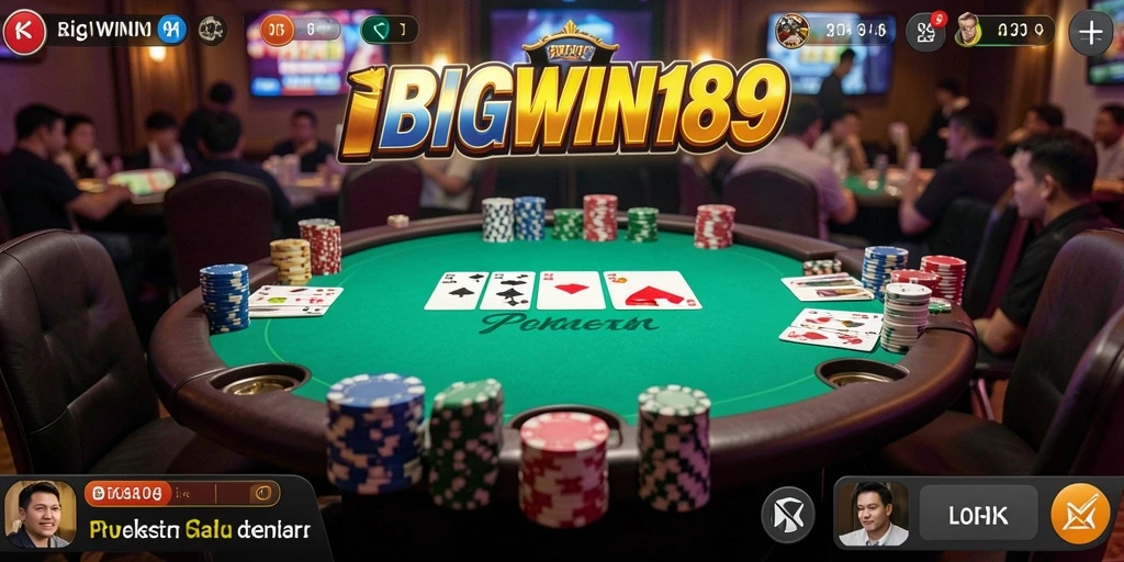 Tampilan gameplay Poker yang mengasyikkan dan interaktif.