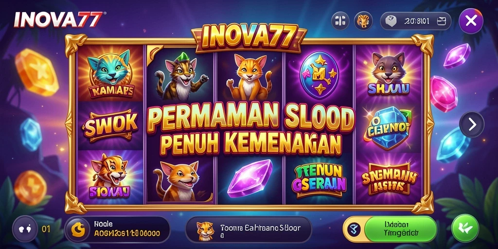 Tampilan permainan slot INOVA77 yang menegangkan dan penuh warna.