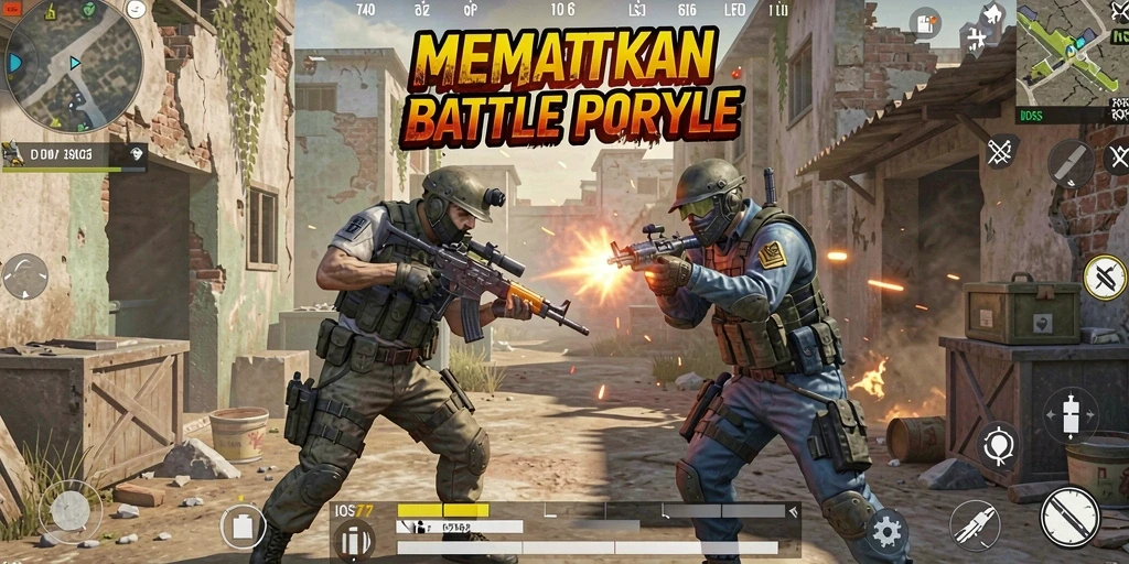 Tangkapan layar aksi mendebarkan dari permainan Battle Royale JOS77.