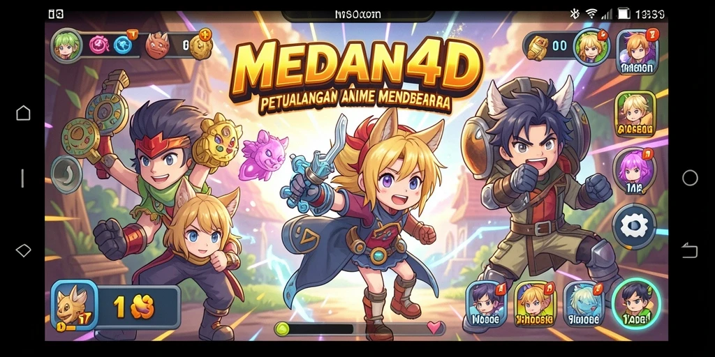Tampilan gameplay menarik dari MEDAN4D yang penuh warna dan dinamis.
