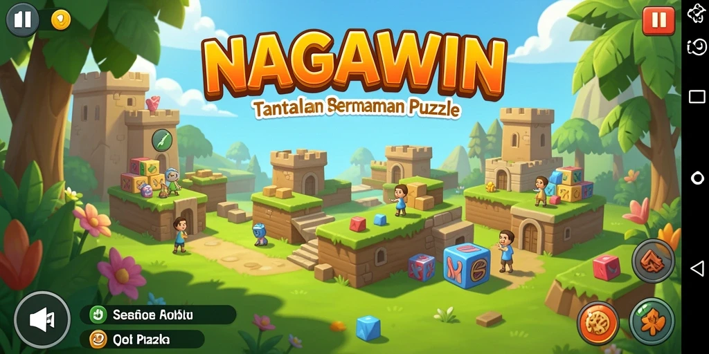 Tampilan gameplay NAGAWIN dengan tantangan Puzzle yang menarik.