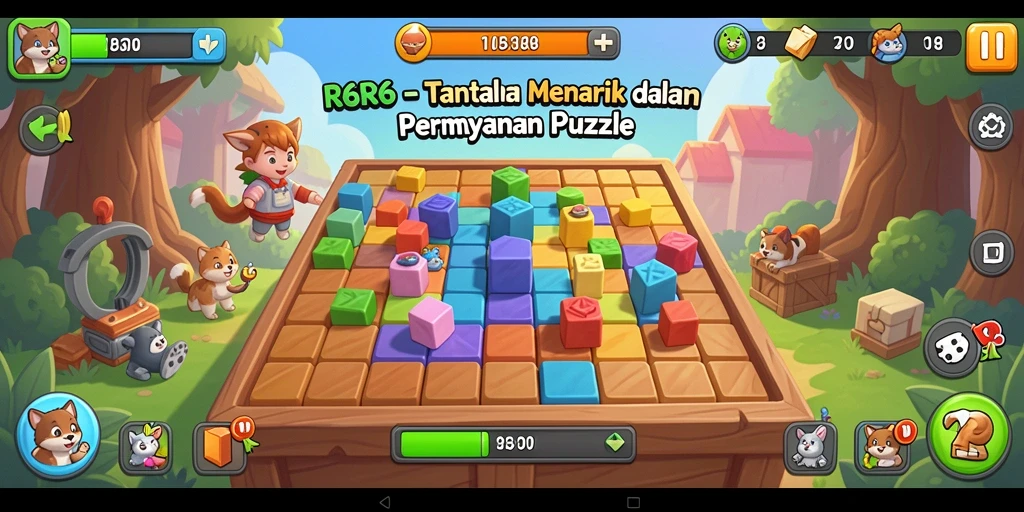 Screenshot gameplay R6R6 yang menunjukkan tantangan puzzle yang menarik.
