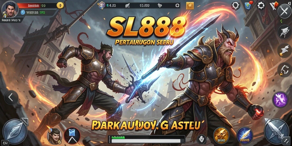 Screenshot gameplay SL888 menampilkan aksi seru di medan perang.