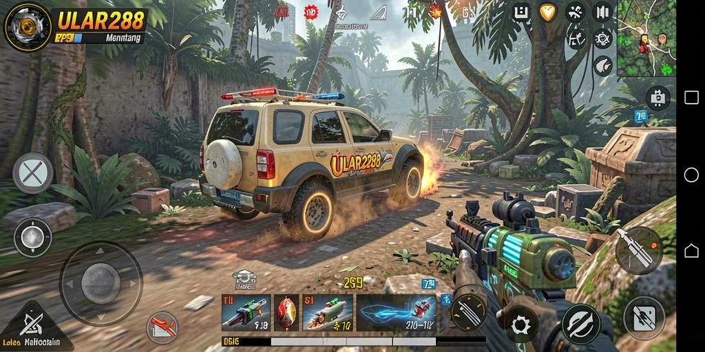 Screenshot gameplay ULAR288 menampilkan aksi seru di medan perang.