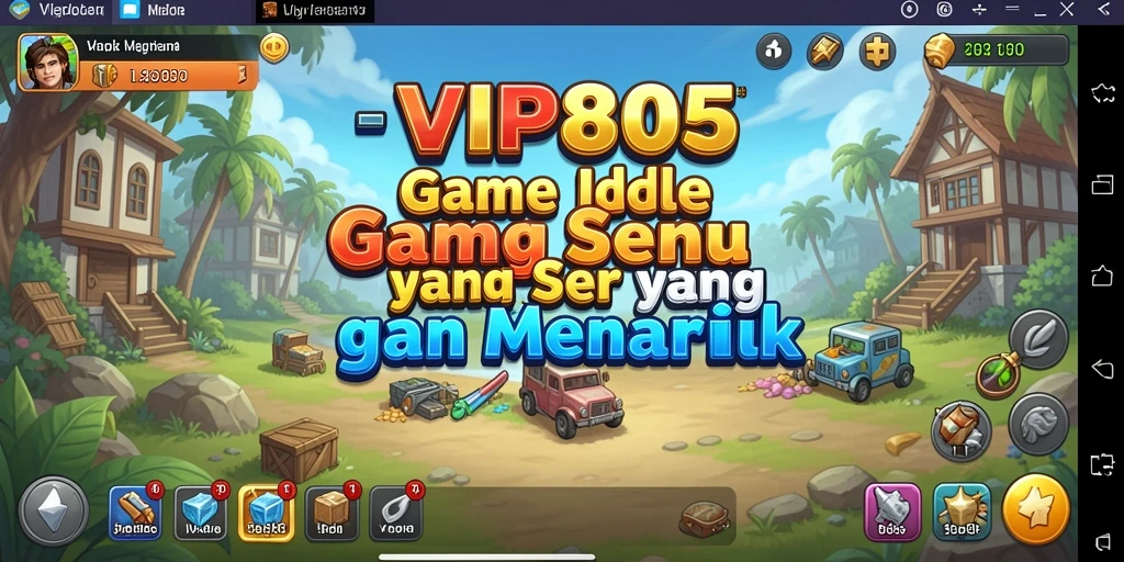 Screenshot gameplay utama dari VIP805 menunjukkan suasana permainan Idle yang menarik.