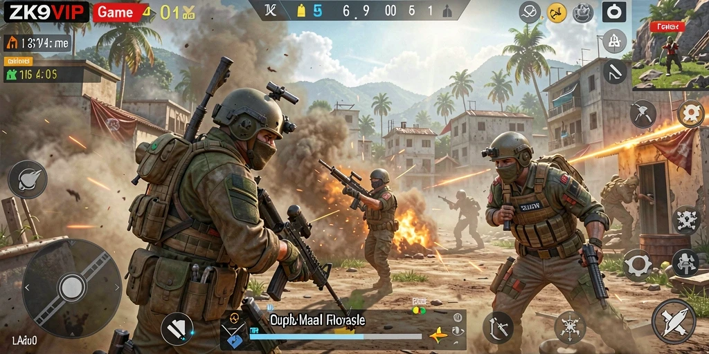 Tampilan gameplay ZK9VIP saat berhadapan di medan perang Battle Royale.